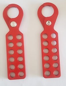 SafeTE Standard Steel Hasp - 12 Hole Powder Coated, 2.5mm Thick Steel